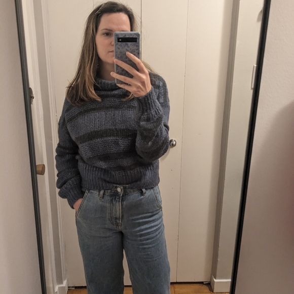 Everlane Puff Sweater Blue XS - Picture 3 of 9